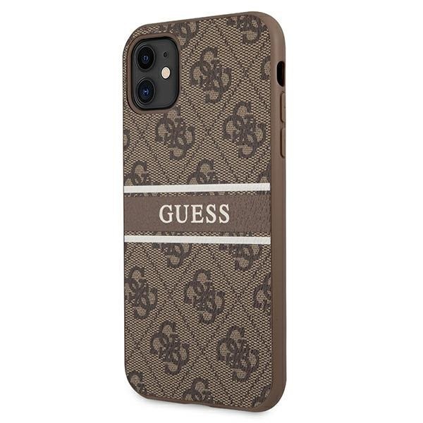 Guess GUHCN614GDBR iPhone 11 / Xr 6,1" brązowy/brown hardcase 4G Stripe